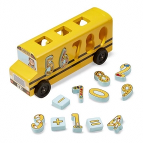 Melissa & Doug - Дървен автобус с цифри за вграждане 
